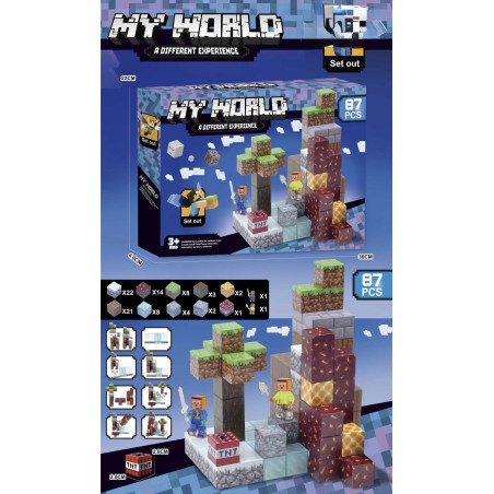 KLOCKI MAGNETYCZNE 87PCS MY WORLD MINECRAFT