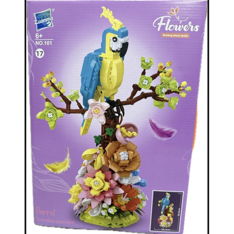 KLOCKI NO.101 PAPUGA KWIATY FLOWERS