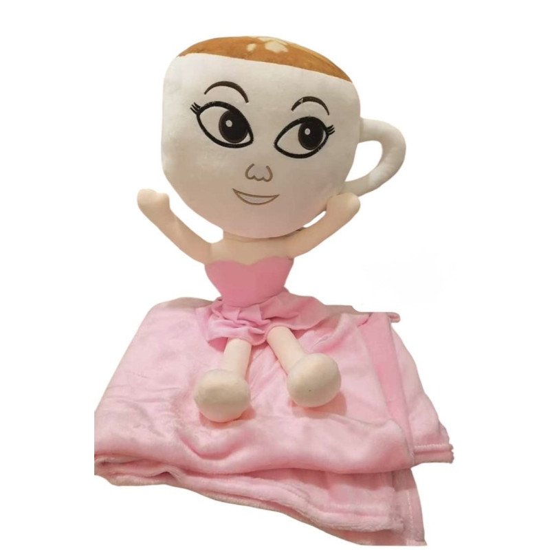 PLUSZAK MASKOTKA CAPPUCINO Z KOCEM 50CM