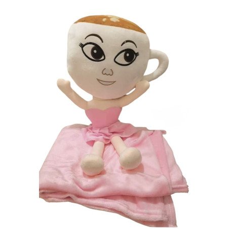 PLUSZAK MASKOTKA CAPPUCINO Z KOCEM 50CM