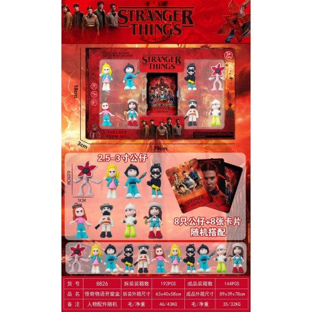 ZESTAW 8SZT FIGURKI + KARTY STRANGER THINGS