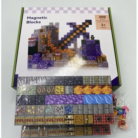 KLOCKI MAGNETYCZNE 200PCS MINECRAFT