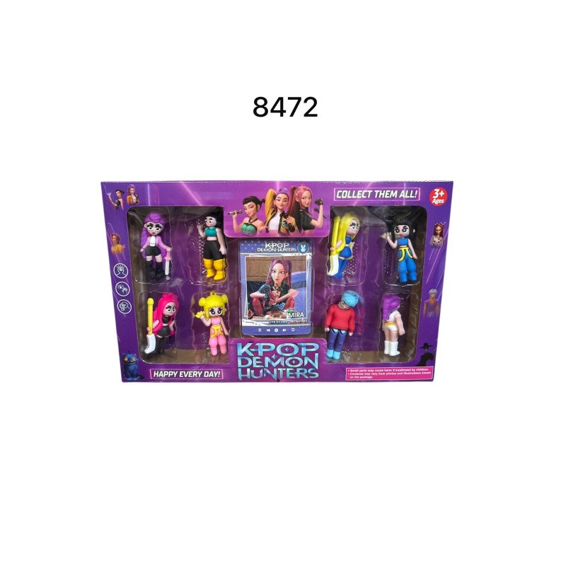 ZESTAW 8SZT FIGURKI + KARTA K-POP DEMON HUNTERS