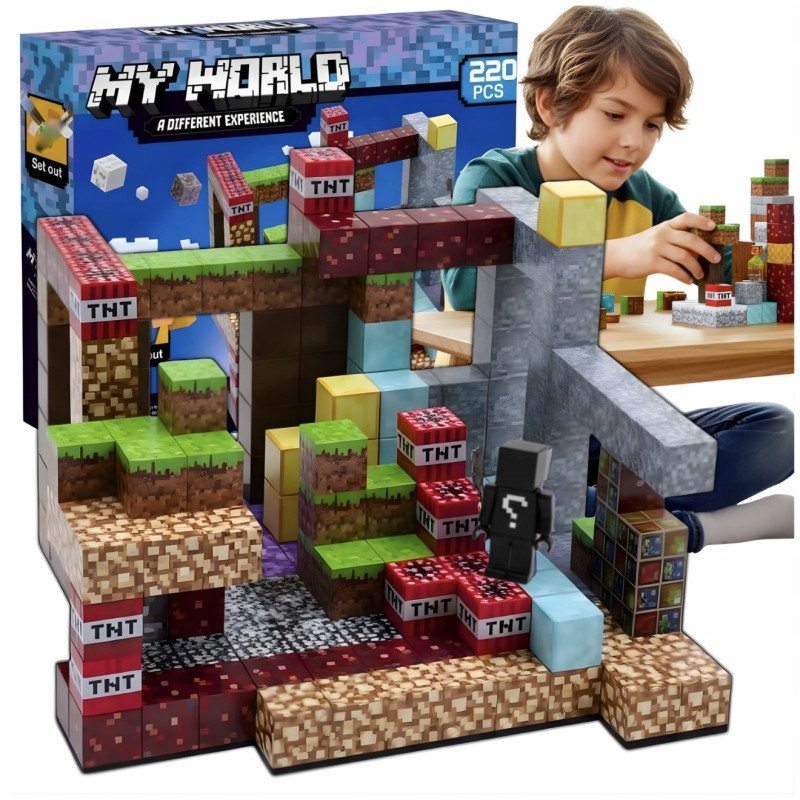 KLOCKI MAGNETYCZNE 220PCS MY WORLD MINECRAFT