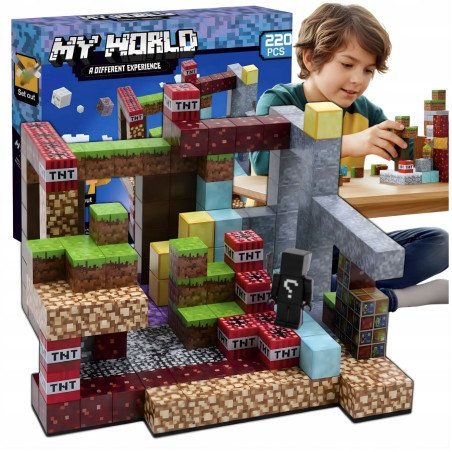 KLOCKI MAGNETYCZNE 220PCS MY WORLD MINECRAFT