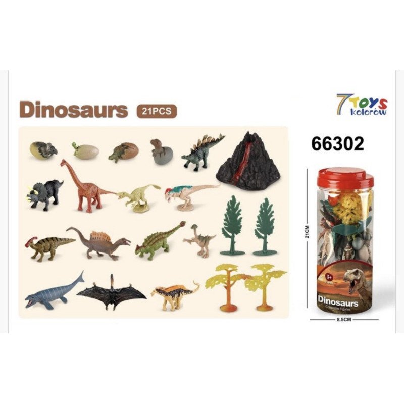 ZABAWKOWY ZWIERZAT DINOZAUR 21PCS