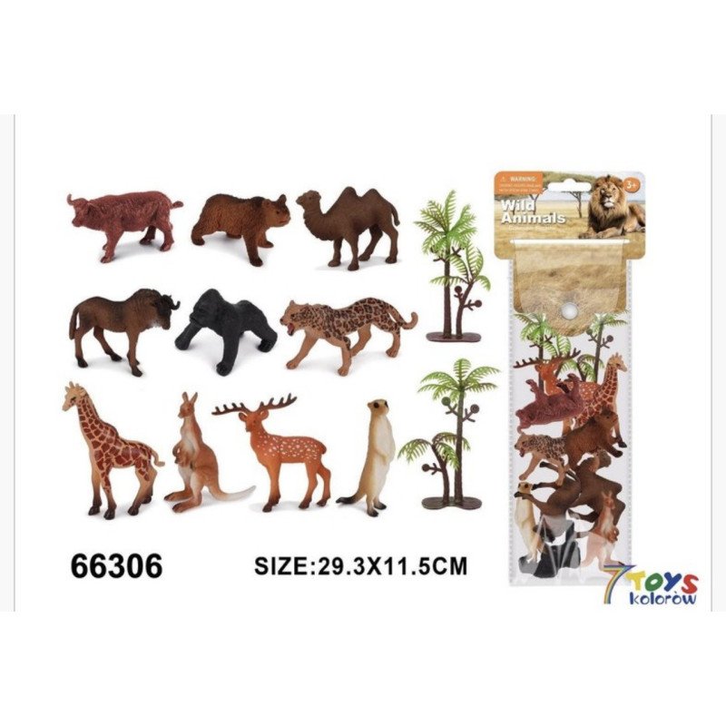 ZABAWKOWY ZWIERZAT WILD ANIMAL 12PCS