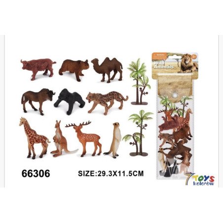 ZABAWKOWY ZWIERZAT WILD ANIMAL 12PCS