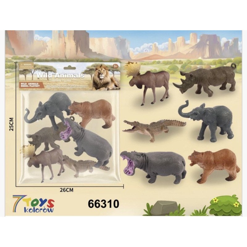ZABAWKOWY ZWIERZAT WILD ANIMAL 6PCS