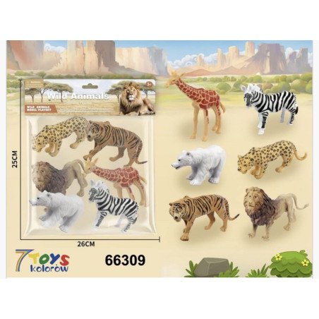 ZABAWKOWY ZWIERZAT WILD ANIMAL 6PCS