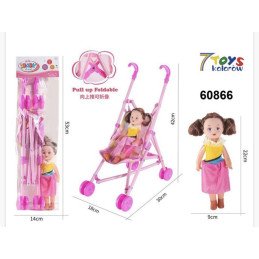 ZABAWKOWY WOZEK Z LALKA