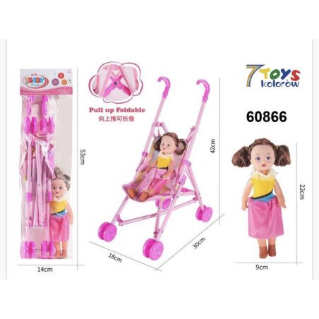 ZABAWKOWY WOZEK Z LALKA