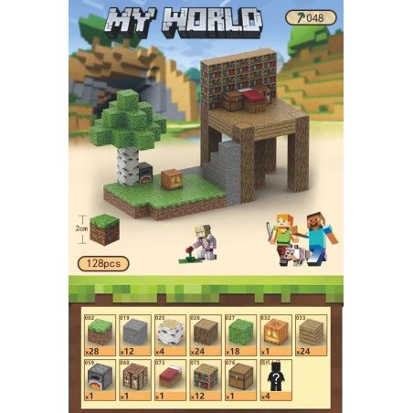 KLOCKI MAGNETYCZNE 128PCS MINECRAFT