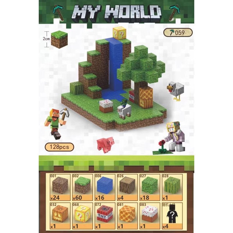 KLOCKI MAGNETYCZNE 128PCS MINECRAFT