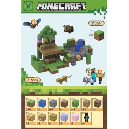 KLOCKI MAGNETYCZNE 216PCS MINECRAFT