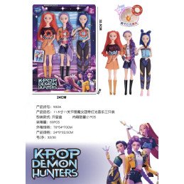 ZESTAW 3SZT LALKA Z DŹWIĘKIEM K-POP DEMON HUNTERS