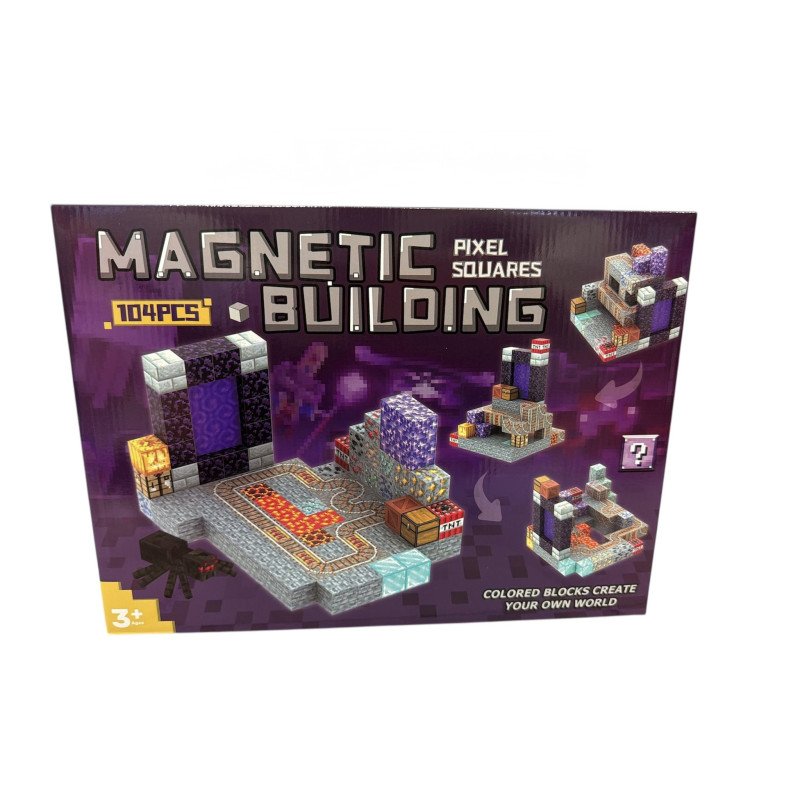 KLOCKI MAGNETYCZNE 104PCS MINECRAFT