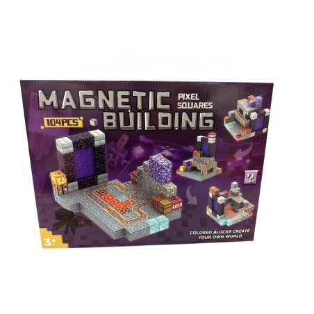 KLOCKI MAGNETYCZNE 104PCS MINECRAFT