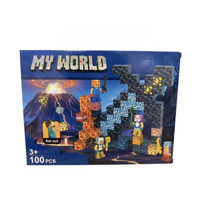 KLOCKI MAGNETYCZNE 100PCS MINECRAFT