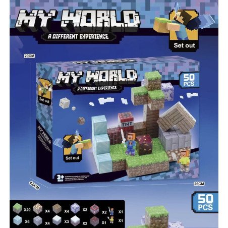 KLOCKI MAGNETYCZNE 50PCS MY WORLD MINECRAFT