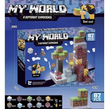 KLOCKI MAGNETYCZNE 87PCS MY WORLD MINECRAFT
