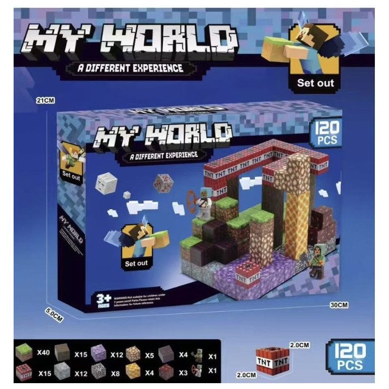 KLOCKI MAGNETYCZNE 120PCS MY WORLD MINECRAFT