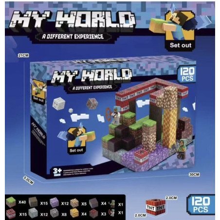 KLOCKI MAGNETYCZNE 120PCS MY WORLD MINECRAFT
