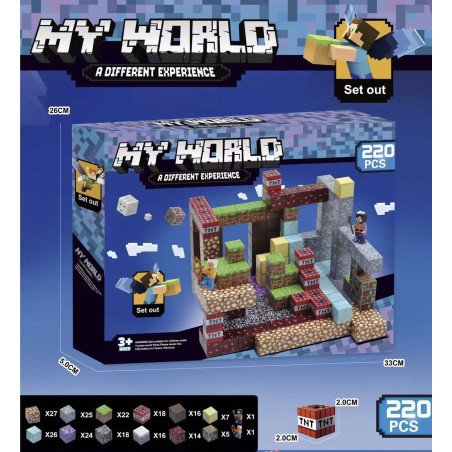KLOCKI MAGNETYCZNE 220PCS MY WORLD MINECRAFT