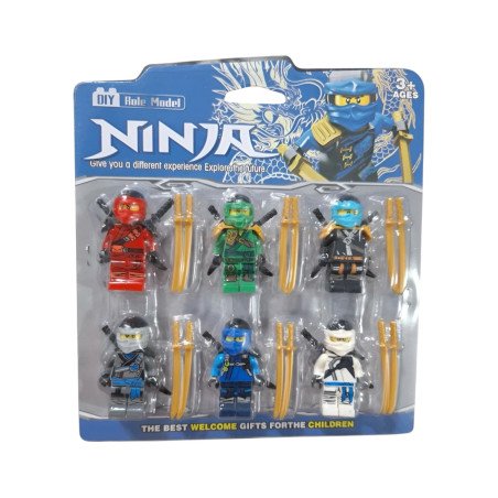 ZESTAW 6SZT FIGURKI NINJA