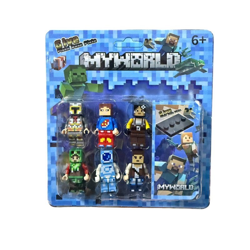 ZESTAW 6SZT FIGURKI MY WORLD MINECRAFT
