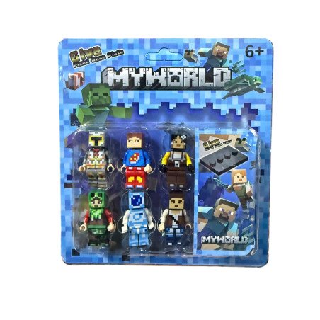 ZESTAW 6SZT FIGURKI MY WORLD MINECRAFT