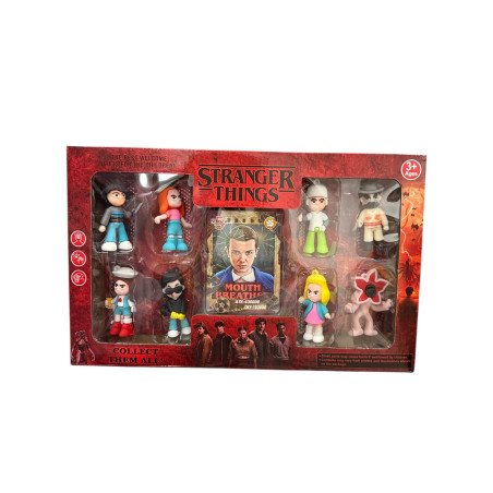 ZESTAW 8SZT FIGURKI + KARTA STRANGER THINGS