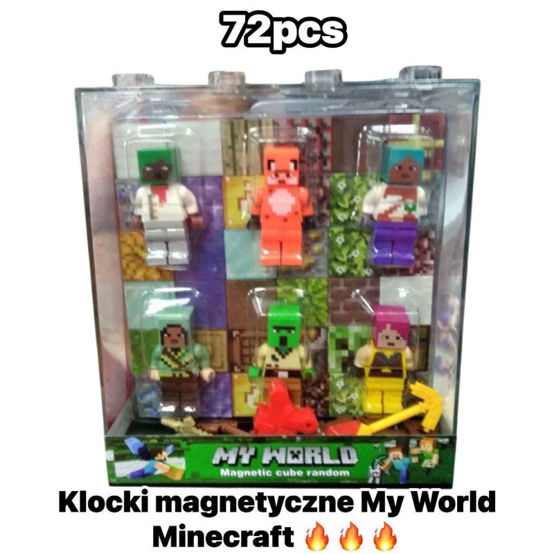 KLOCKI MAGNETYCZNE 72PCS MY WORLD MINECRAFT