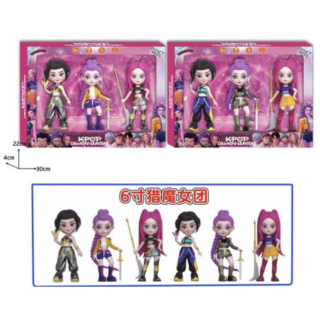 ZESTAW 3SZT FIGURKI K-POP DEMON HUNTERS