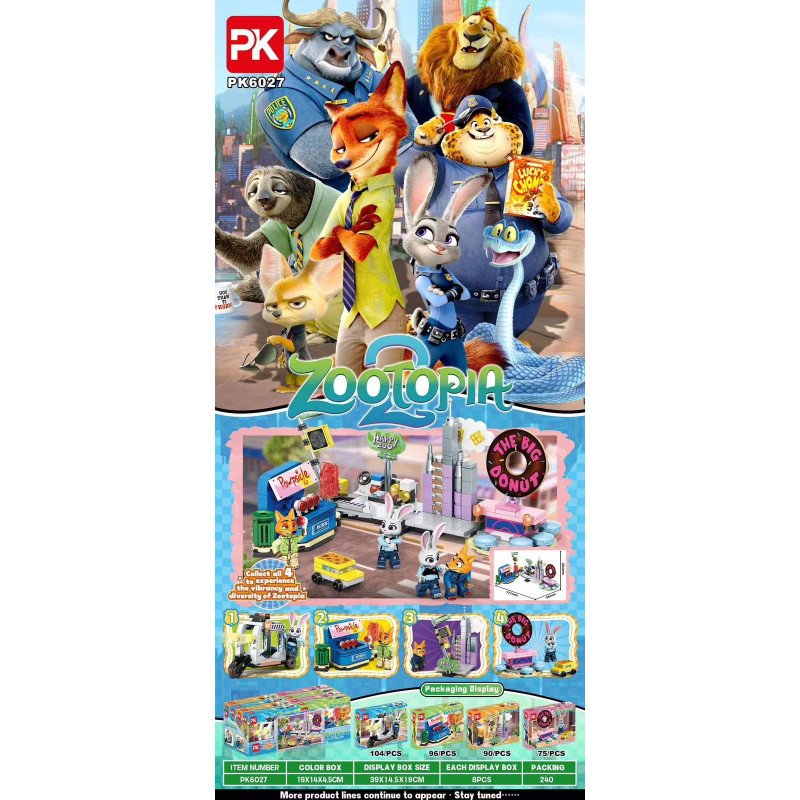 KLOCKI ZOOTOPIA 2 8PCS 4 MODEL