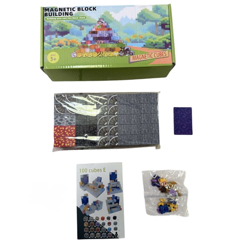 KLOCKI MAGNETYCZNE 100PCS MINECRAFT