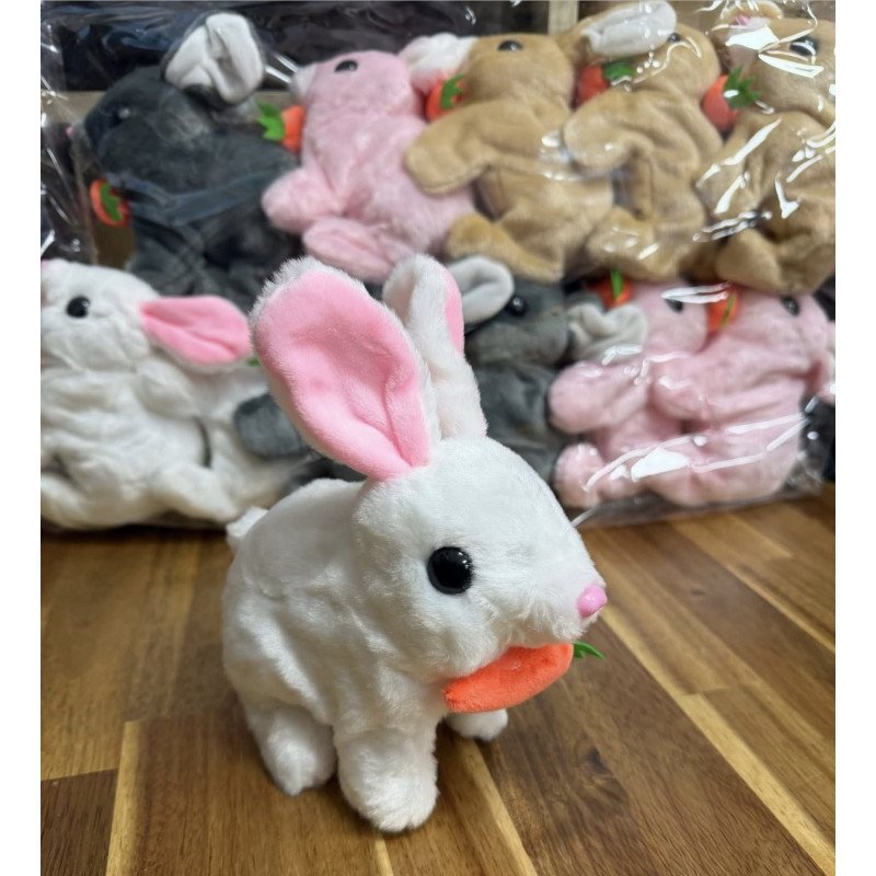 MASKOTKA CHODZĄCY SZCZEKAJĄCY KRÓLIK NA BATERIE