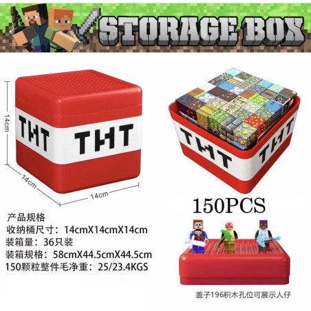 KLOCKI MAGNETYCZNE 150PCS CZERWONY TNT BOX