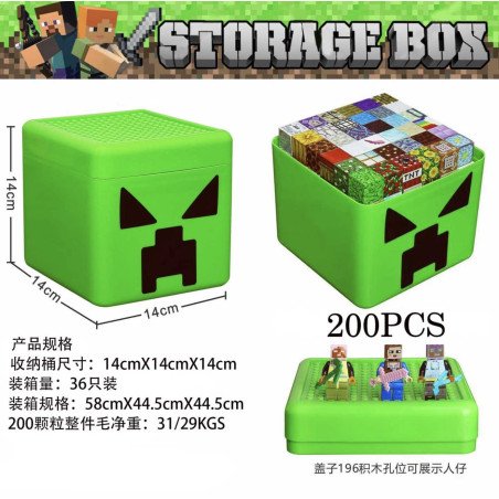 KLOCKI MAGNETYCZNE 200PCS ZIELONY BOX