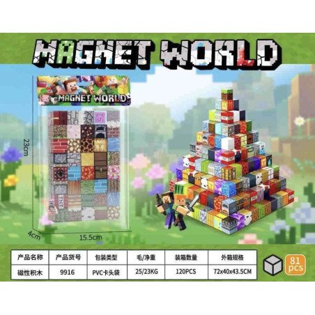 KLOCKI MAGNETYCZNE 81PCS MINECRAFT