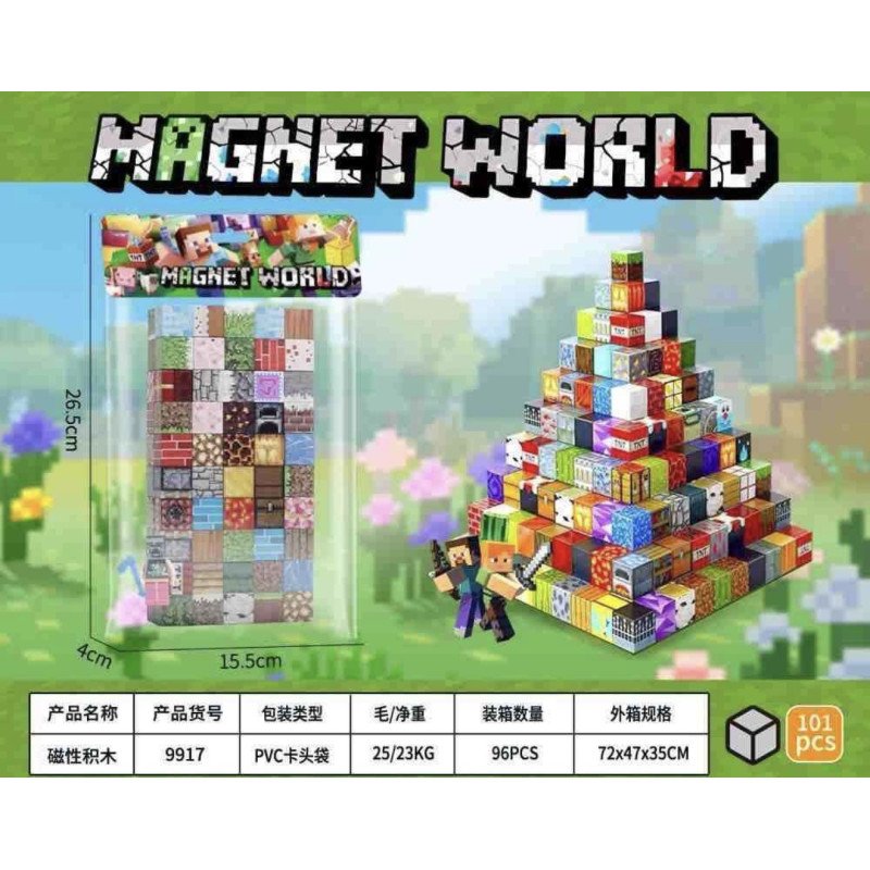 KLOCKI MAGNETYCZNE 101PCS MINECRAFT