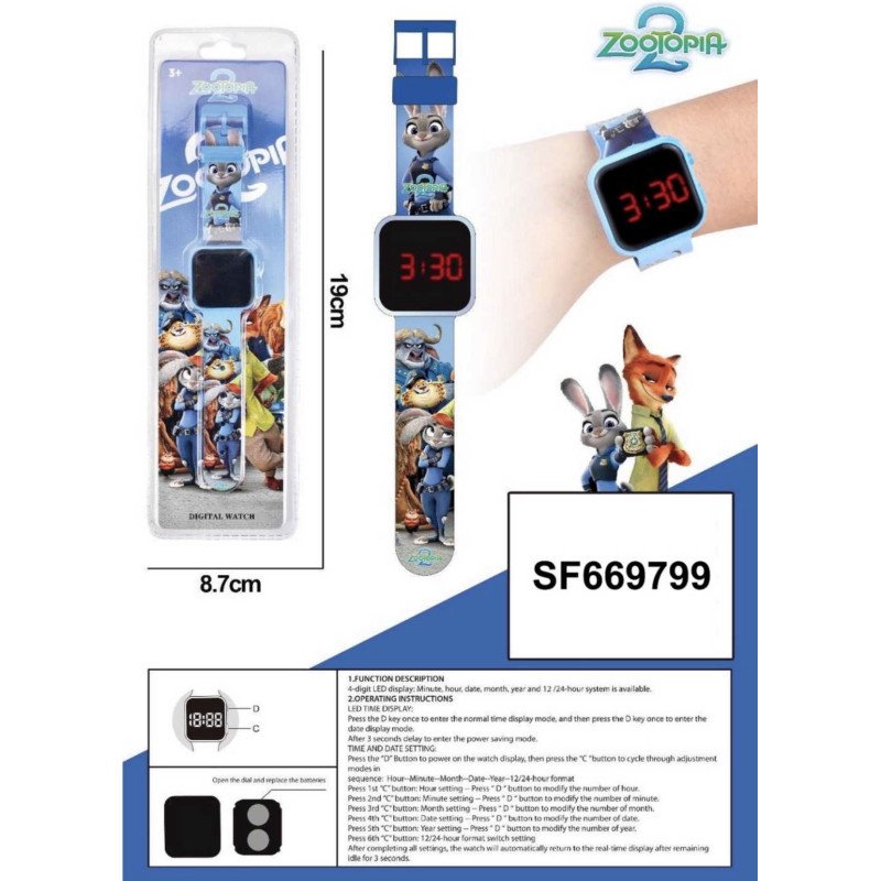 ZOOTOPIA ZEGAREK ZABAWKOWY
