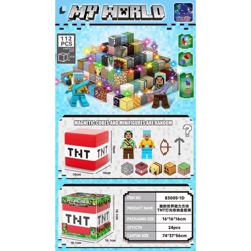 KLOCKI MAGNETYCZNE 112PCS MINECRAFT MY WORLD