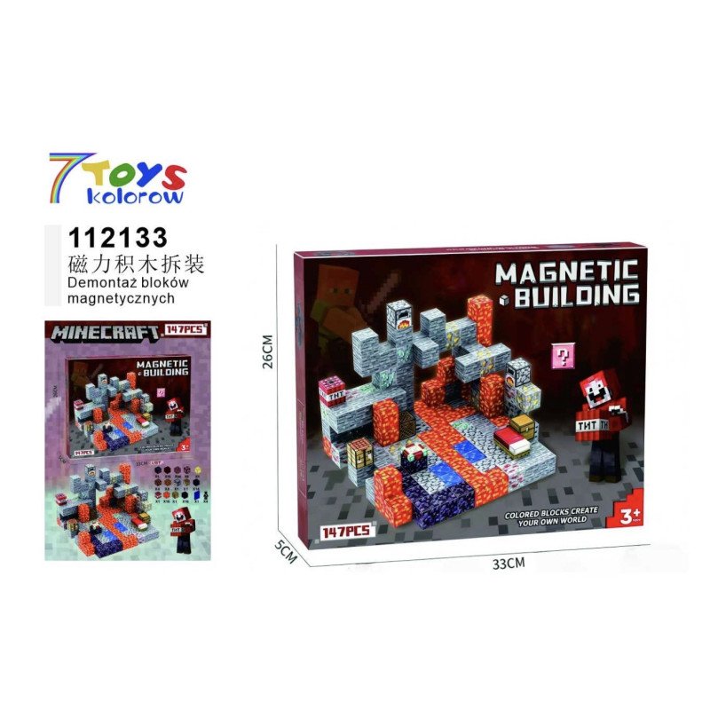 KLOCKI MAGNETYCZNE 147PCS MY WORLD MINECRAFT