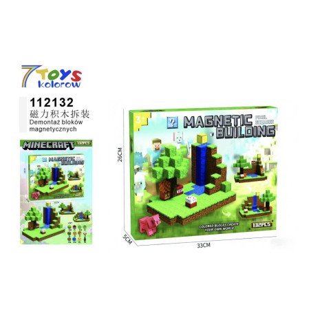 KLOCKI MAGNETYCZNE 132PCS MY WORLD MINECRAFT