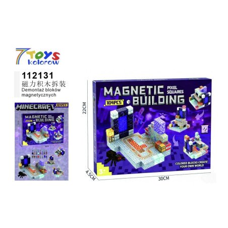 KLOCKI MAGNETYCZNE 104PCS MY WORLD MINECRAFT