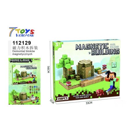 KLOCKI MAGNETYCZNE 198PCS MY WORLD MINECRAFT