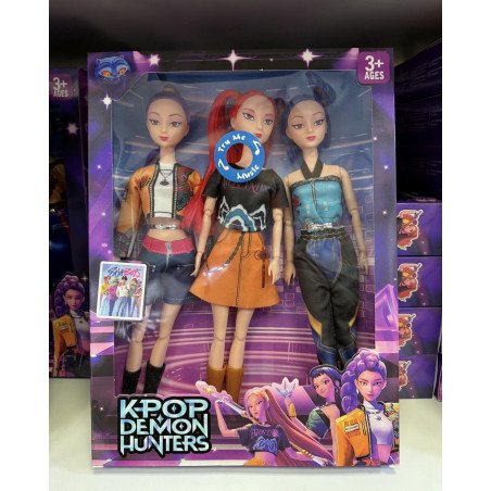 ZESTAW 3SZT LALKA K-POP 30CM Z DŹWIĘKIEM