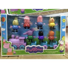 ZESTAW ŚWINKA PEPPA 7+1 FIGUREK + TRAMWAJ