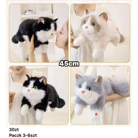 PLUSZAK MASKOTKA KOTY WYDAJE MIAUCZĄCY DŹWIĘK 45CM
